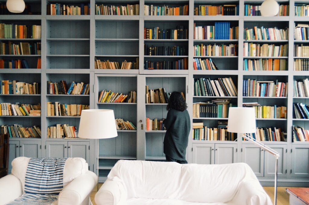 books shelf women